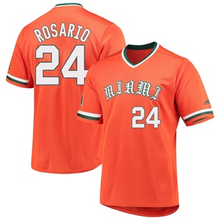 Alejandro Rosario Replica Orange Men's Miami Hurricanes V-Neck Baseball Jersey