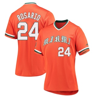 Alejandro Rosario Replica Orange Women's Miami Hurricanes V-Neck Baseball Jersey