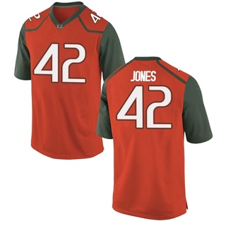 Artavius Jones Game Orange Youth Miami Hurricanes Jersey