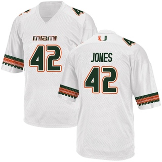 Artavius Jones Game White Youth Miami Hurricanes Alternate Jersey