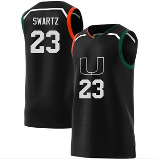 Austin Swartz Replica Black Men's Miami Hurricanes Basketball Jersey