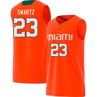 Austin Swartz Replica Orange Men's Miami Hurricanes Basketball Jersey