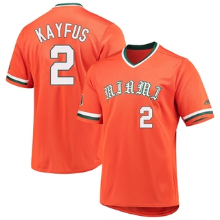 CJ Kayfus Replica Orange Men's Miami Hurricanes V-Neck Baseball Jersey