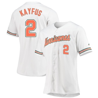 CJ Kayfus Replica White Women's Miami Hurricanes Full-Button Baseball Jersey