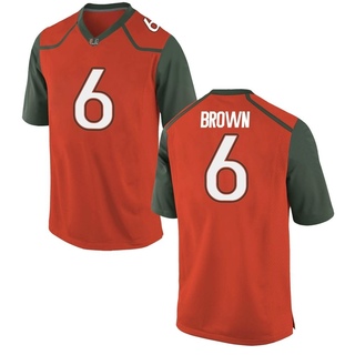 Damari Brown Game Orange Men's Miami Hurricanes Jersey