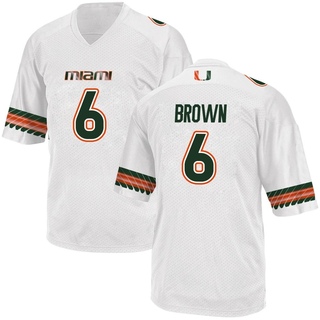 Damari Brown Game White Men's Miami Hurricanes Alternate Jersey