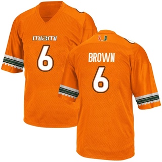 Damari Brown Replica Orange Youth Miami Hurricanes Alternate Jersey