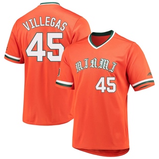 Edgardo Villegas Replica Orange Men's Miami Hurricanes V-Neck Baseball Jersey