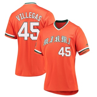 Edgardo Villegas Replica Orange Women's Miami Hurricanes V-Neck Baseball Jersey