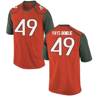 John Yayi-Bondje Replica Orange Men's Miami Hurricanes Alternate