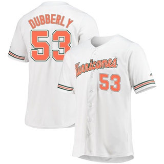 Youth Jordan Dubberly Miami Hurricanes Replica V-Neck Baseball Jersey -  Orange