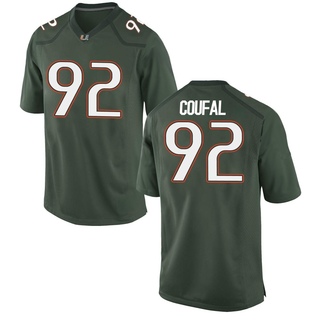 Samuel Coufal Game Green Youth Miami Hurricanes Alternate Jersey