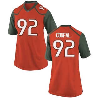 Samuel Coufal Game Orange Women's Miami Hurricanes Jersey