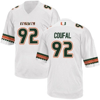 Samuel Coufal Game White Men's Miami Hurricanes Alternate Jersey