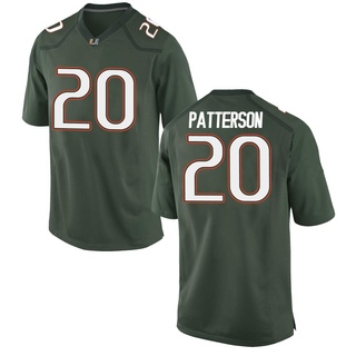 Zaquan Patterson Game Green Men's Miami Hurricanes Alternate Jersey