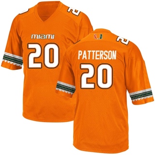 Zaquan Patterson Game Orange Men's Miami Hurricanes Alternate Jersey