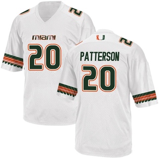 Zaquan Patterson Game White Men's Miami Hurricanes Alternate Jersey